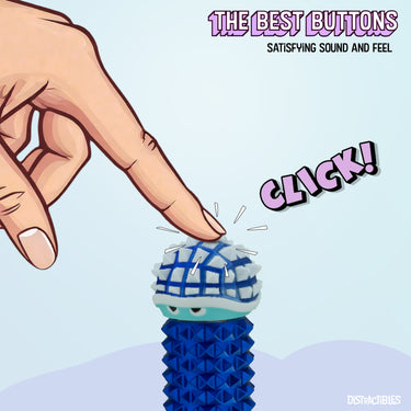 Shelly - Sensory Fidget Toy, Textured Pain Stimming Device, Stress Relief for Focus and Concentration (Neon BlueSteel)
